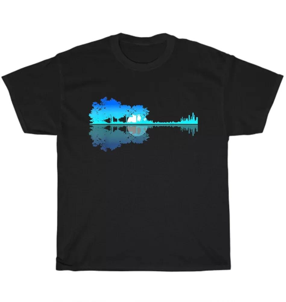 Guitar Lake Shadow Love Guitar Player Guitarist Musician Men's T-Shirt S-5XL