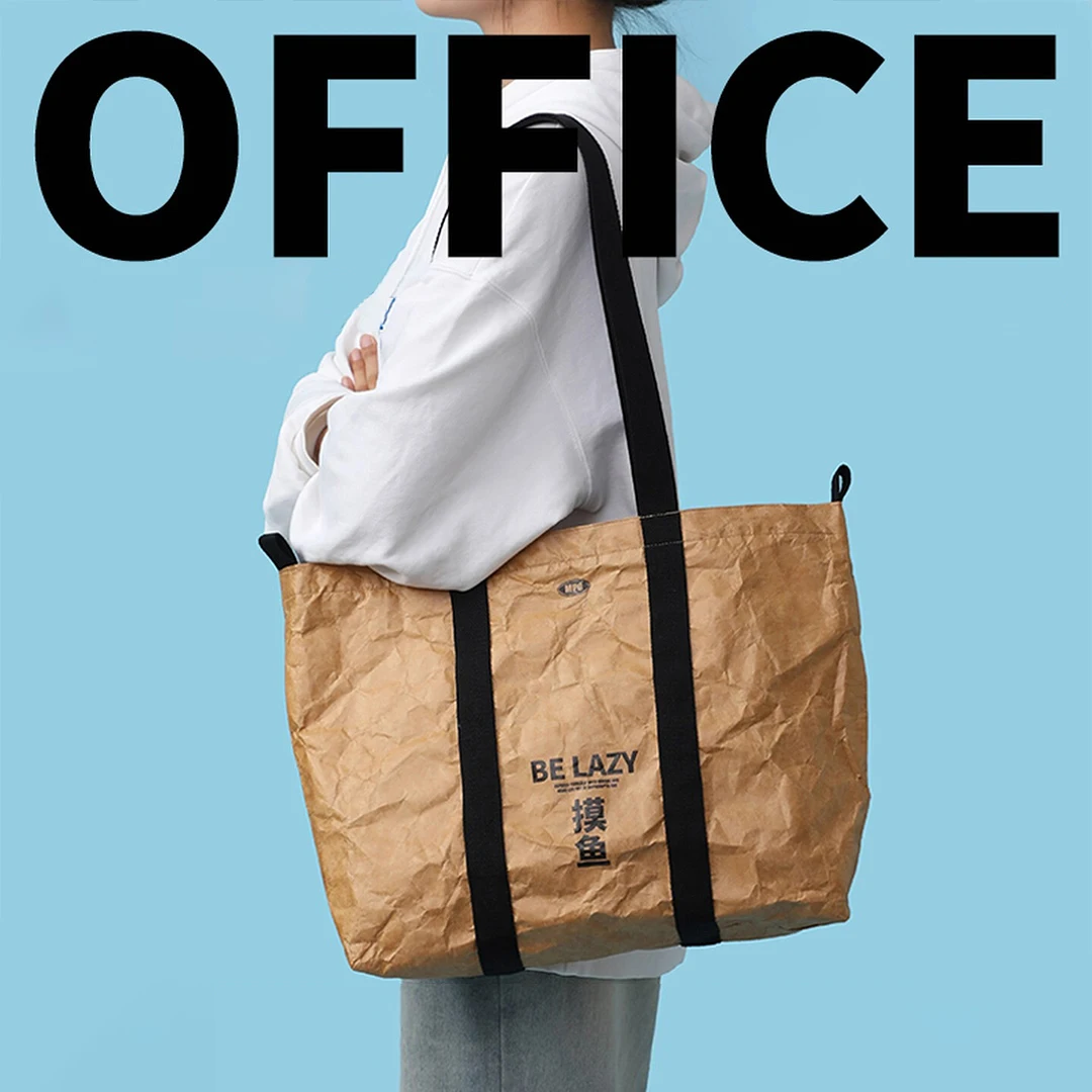 

Large Capacity Tote Bag Vintage Commuter Shoulder Bag Eco-Friendly Waterproof DuPont Paper Shopping Crossbody Bag Women