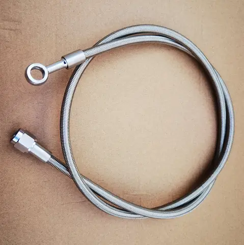스테인레스 브레이드 범용 유압 브레이크 클러치 게이지, 터보 진공 오일 호스 라인, 직선형 10mm 밴조, 12 인치-72 인치 AN4