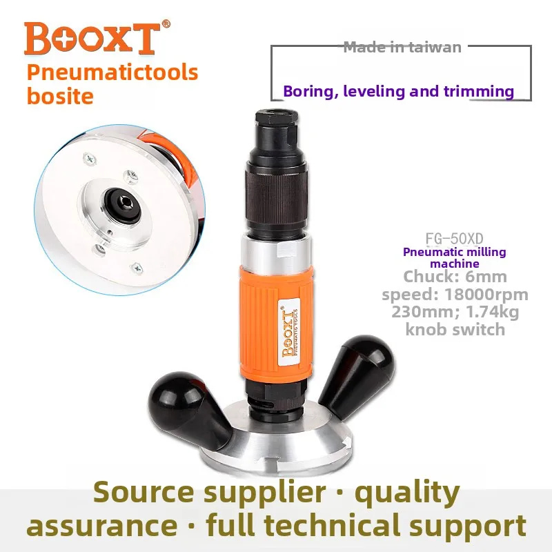 Taiwan Booxt Direct Supply Fg-50Xd Edge Trimming, Leveling, Chamfering, Slotting, Air-Powered Portable Router with Holder, Imported