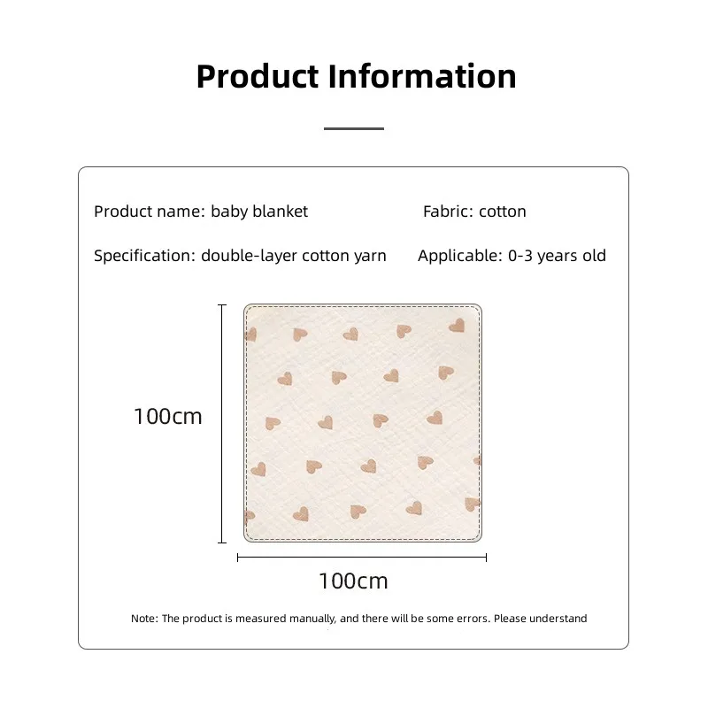 

100x100cm Baby Bath Towel 2 Layer Gauze Cotton Muslin Swaddle Baby Blanket Newborn Spring Autumn Bedding Baby Mother Kids