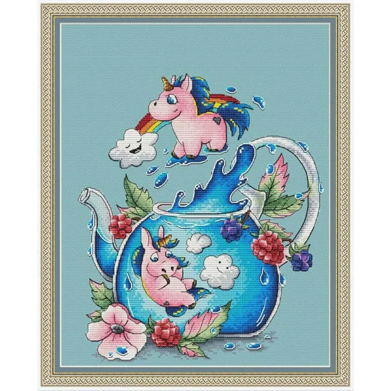 M201010 Home Fun Cross Stitch Kit Package Greeting Needlework Counted Kits New Style Joy Sunday Kits Embroidery Cross-stitch Set