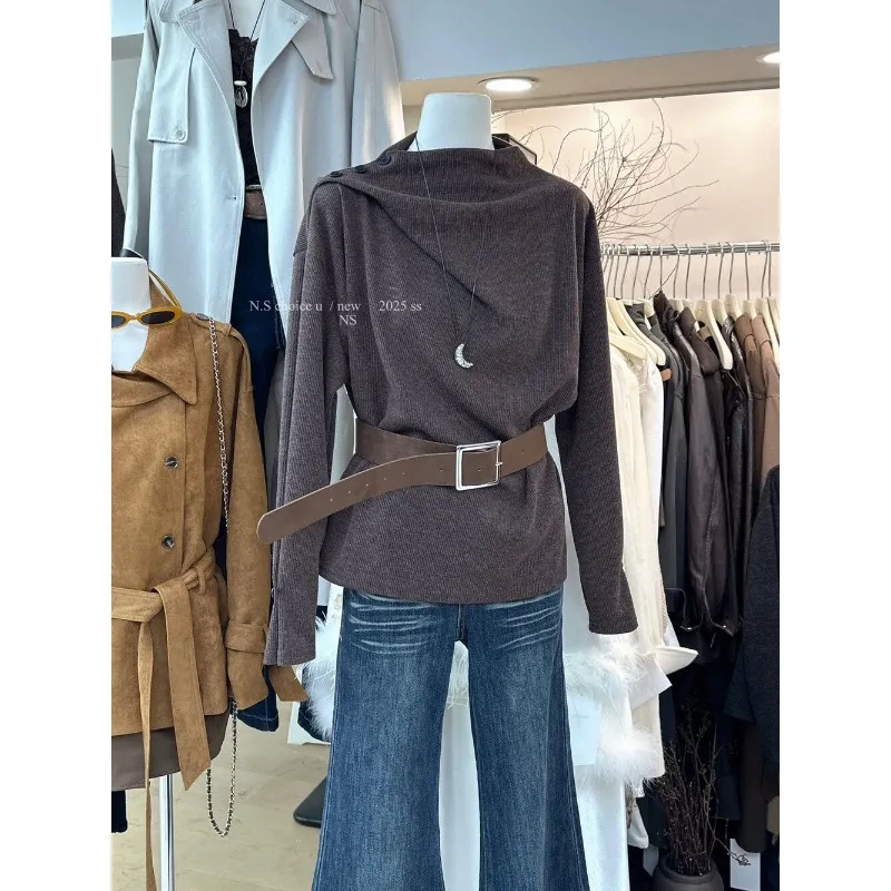 

Fashion Versatile Long-sleeved Tops Korean Style Slimming Bottoming Shirts Tops