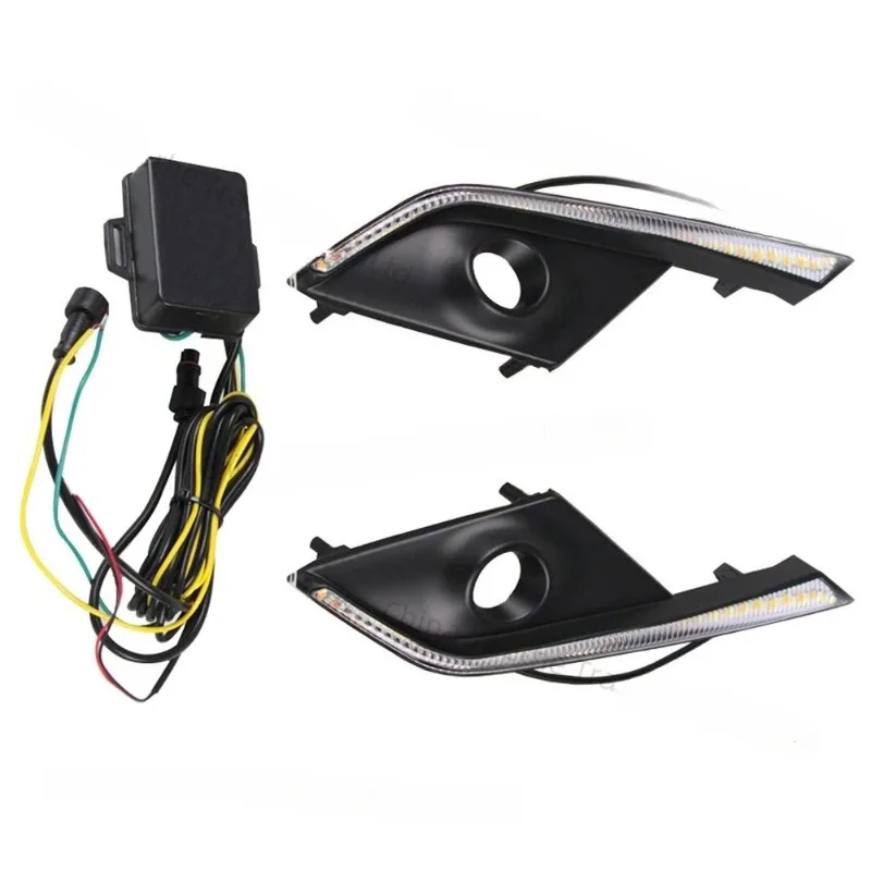 2 قطعة سيارة DRL LED النهار تشغيل ضوء ل CX-3 CX3 2015 2016 2017 2018 2019 2020 مع وظيفة إشارة بدوره الأصفر #1