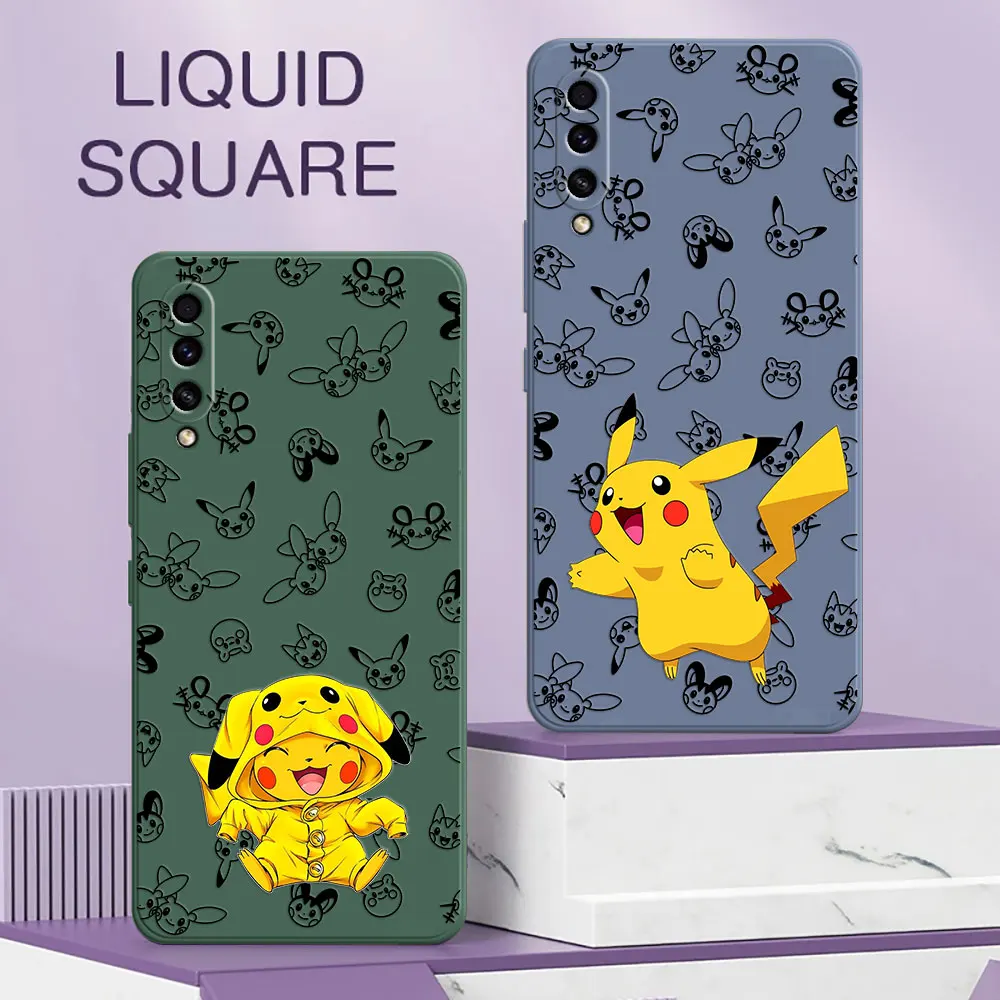 A30S Case For Samsung Galaxy A50 A7 2018 A30 S A20 A70 M21 M30S M31 M32 M51 Note 20 Silicone Phone Cover Cartoon Pikachu Anime