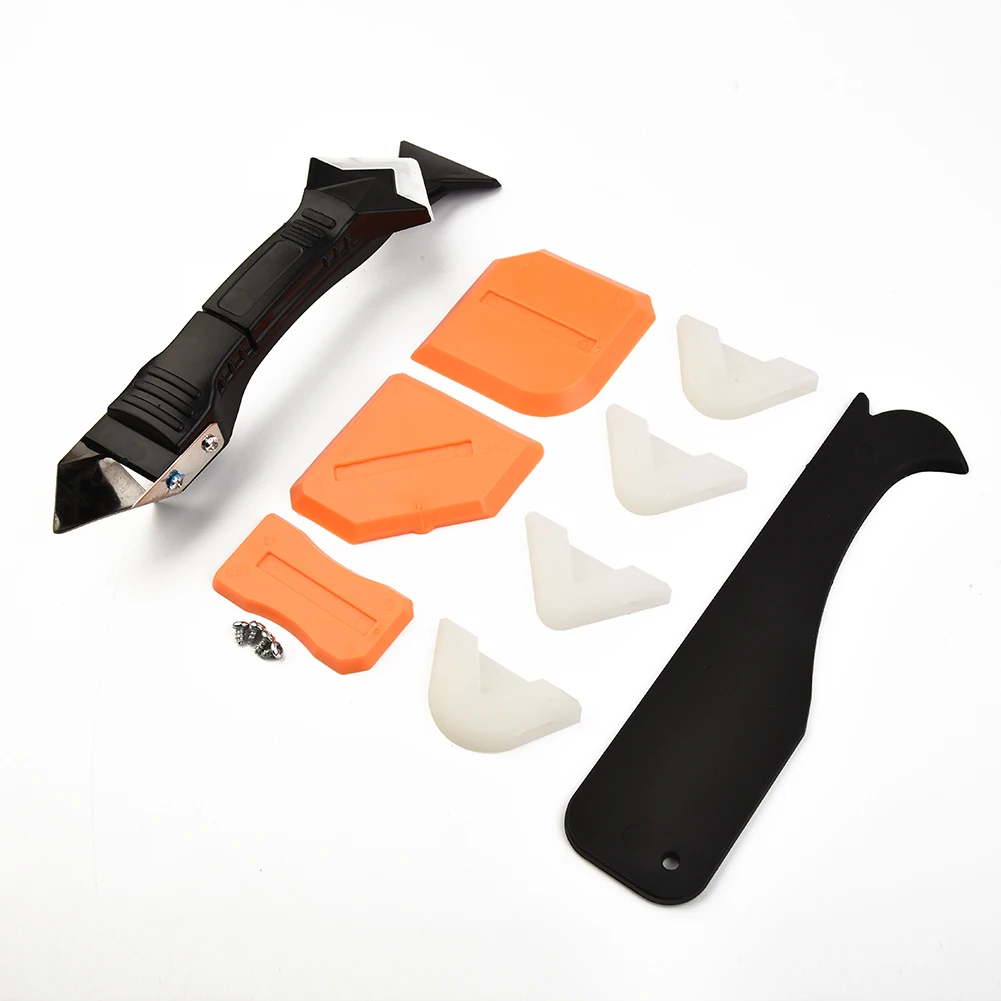 10pcs 3in1 Silicone Caulking Sealant Remover Tool Grout Kit Stainless Steel Head For Home Cleaning Tools Parts