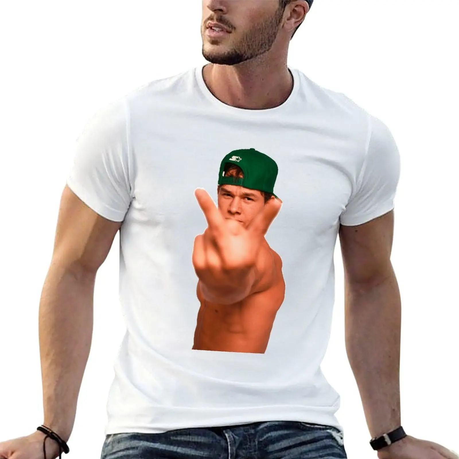 Camiseta Marky Mark con signo de la paz, camiseta divertida para hombre, camiseta de humor oscuro para hombre, camiseta de algodón 100%