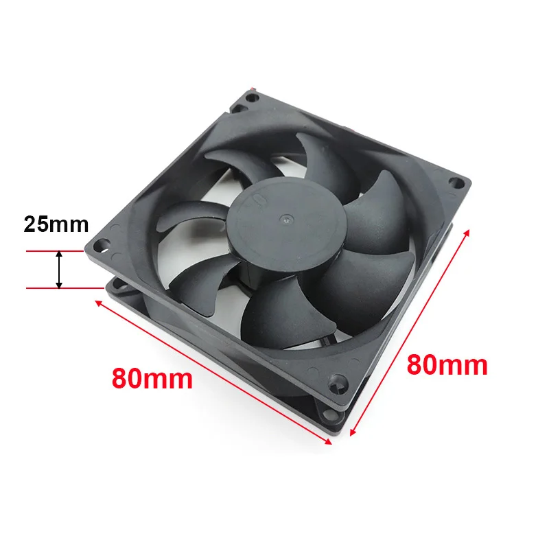 8025 80x80x25mm DC Brushless Cooling Fan Oil Bearing 5V 12V 24V Quiet Cooler for PC Case CPU with 2Pin/3Pin/4Pin/USB Interface