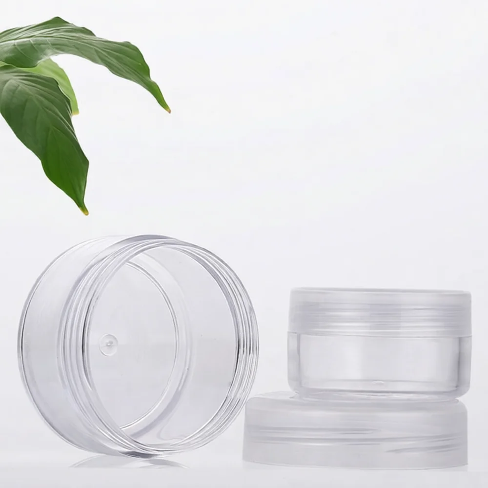 Portable Cosmetic Container Mini Cream Jar Empty Plastic Refillable Case Travel Makeup Storage Pot Clear Travel Bottle