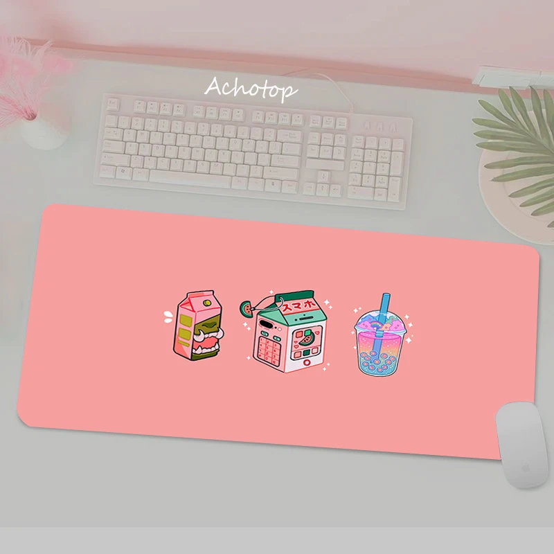 

70x30cm Kawaii Strawberry Milk XL Lockedge Large Gaming Mouse Pad Computer Gamer Keyboard Mouse Mat Desk Mousepad for Desk Pad