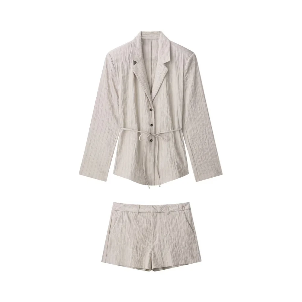 

ZARF women's slim waistband striped suit jacket shorts decoration for spring and summer new casual women's clothing