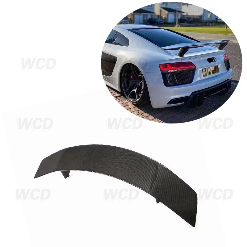 V Style Carbon Fiber Trunk Spoiler wings ForAudi R8 Rear Spoiler Bodykit 2017-2020