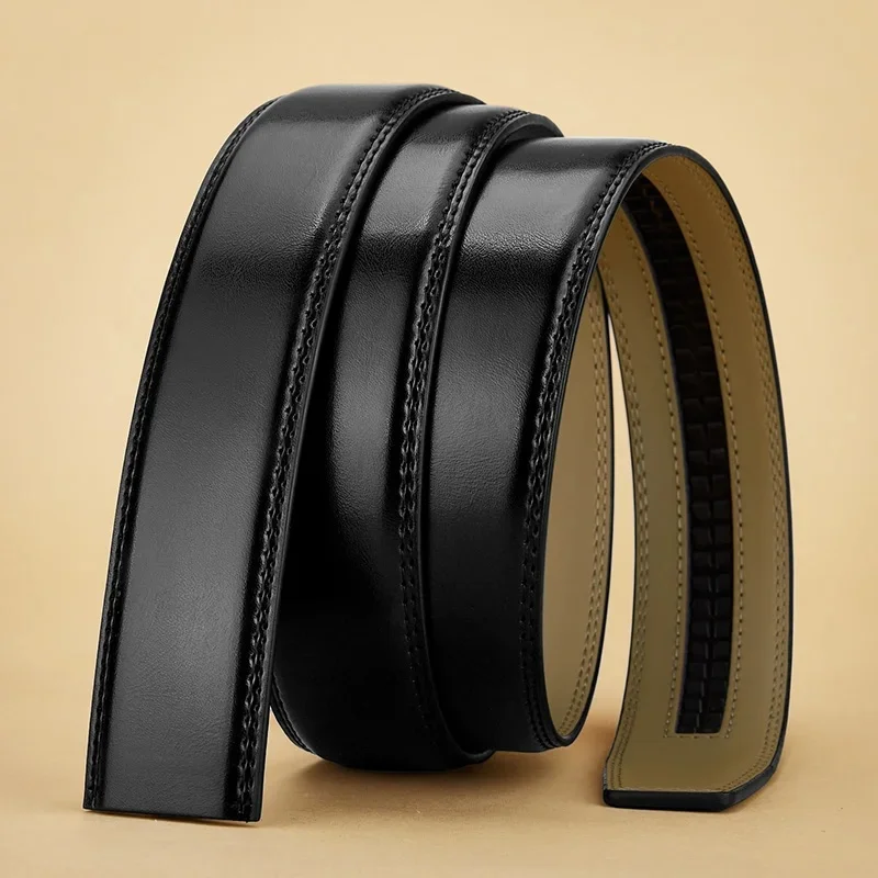 Men Faux Leather Replacement Belt Strap Without Buckle, Black Coffee Brown, 1.38 Inch Width