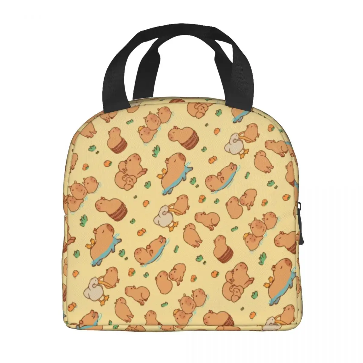 Custom Cute Capybaras Pattern Lunch Bag Women Warm Cooler Insulated Lunch Box for Student School