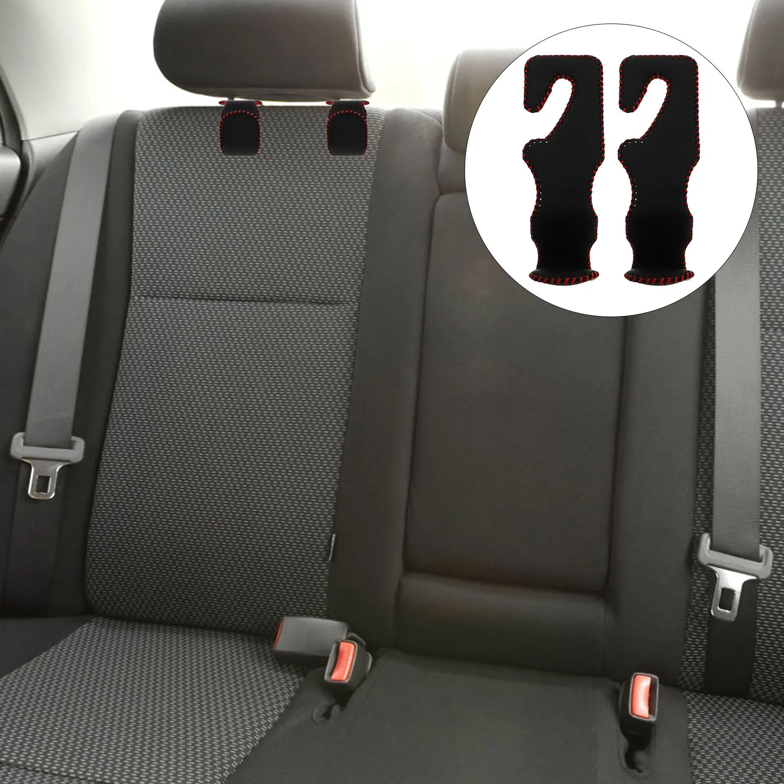 

2Pcs Car Seat Hooks PU Multi-Functional Durable Back Seat Headrest Hangers Car Organizer Multi-Functional Hooks