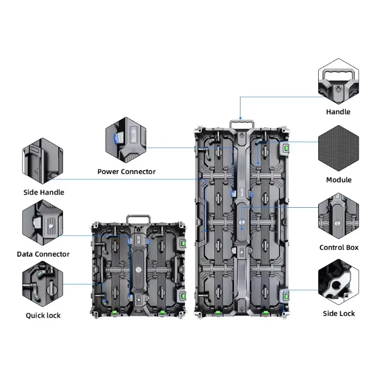 P2.6 P2.9 P3.9 Rental LED Screen 500x1000mm Indoor Outdoor Splicing Video Wall Panel For Stage Party Event Performance Display