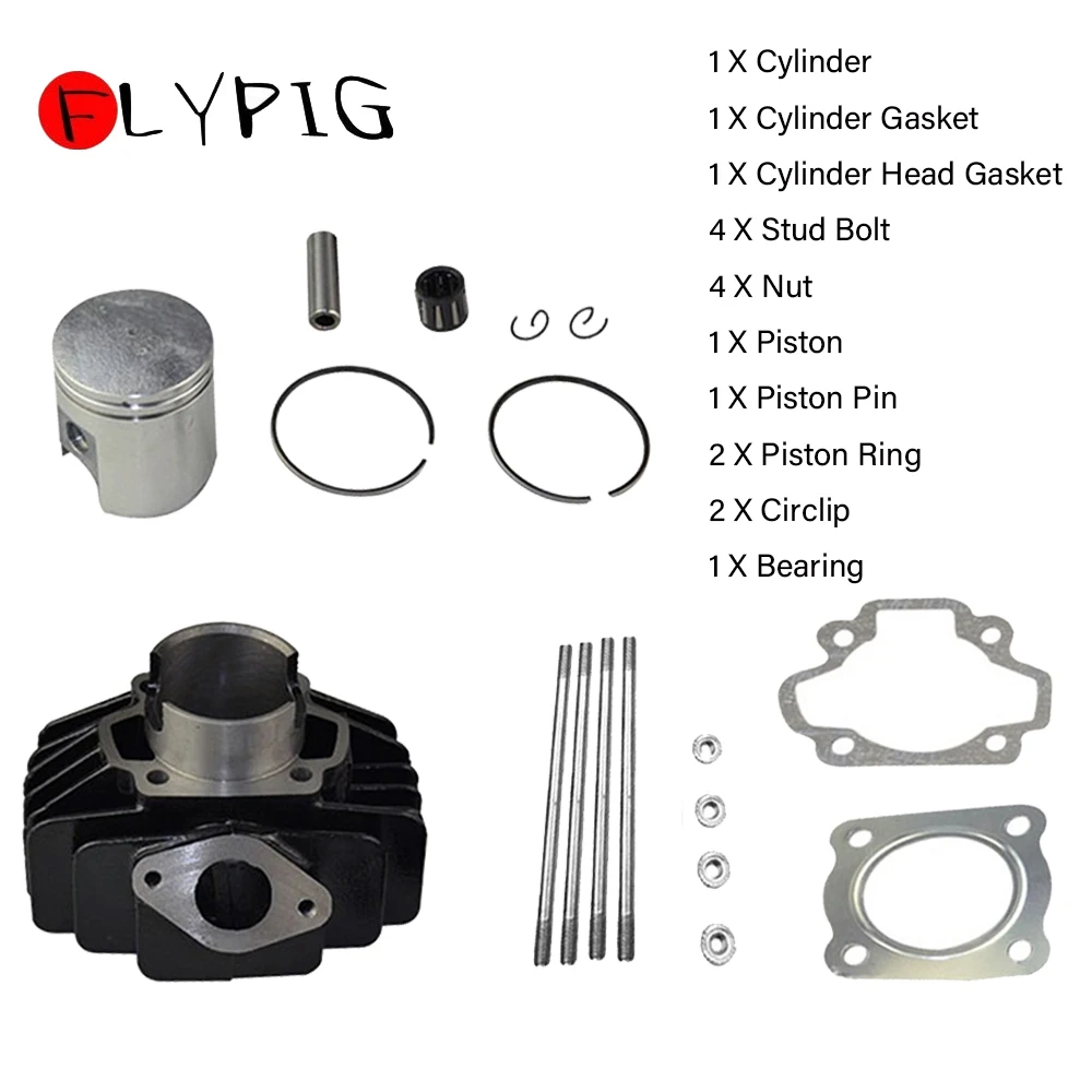 FLYPIG 44mm Piston Rings Cylinder Gasket Top Kit Set for Yamaha PW50 PW60 81-09 YT60 84-85 QT50 YF60S YT60 4-Zinger