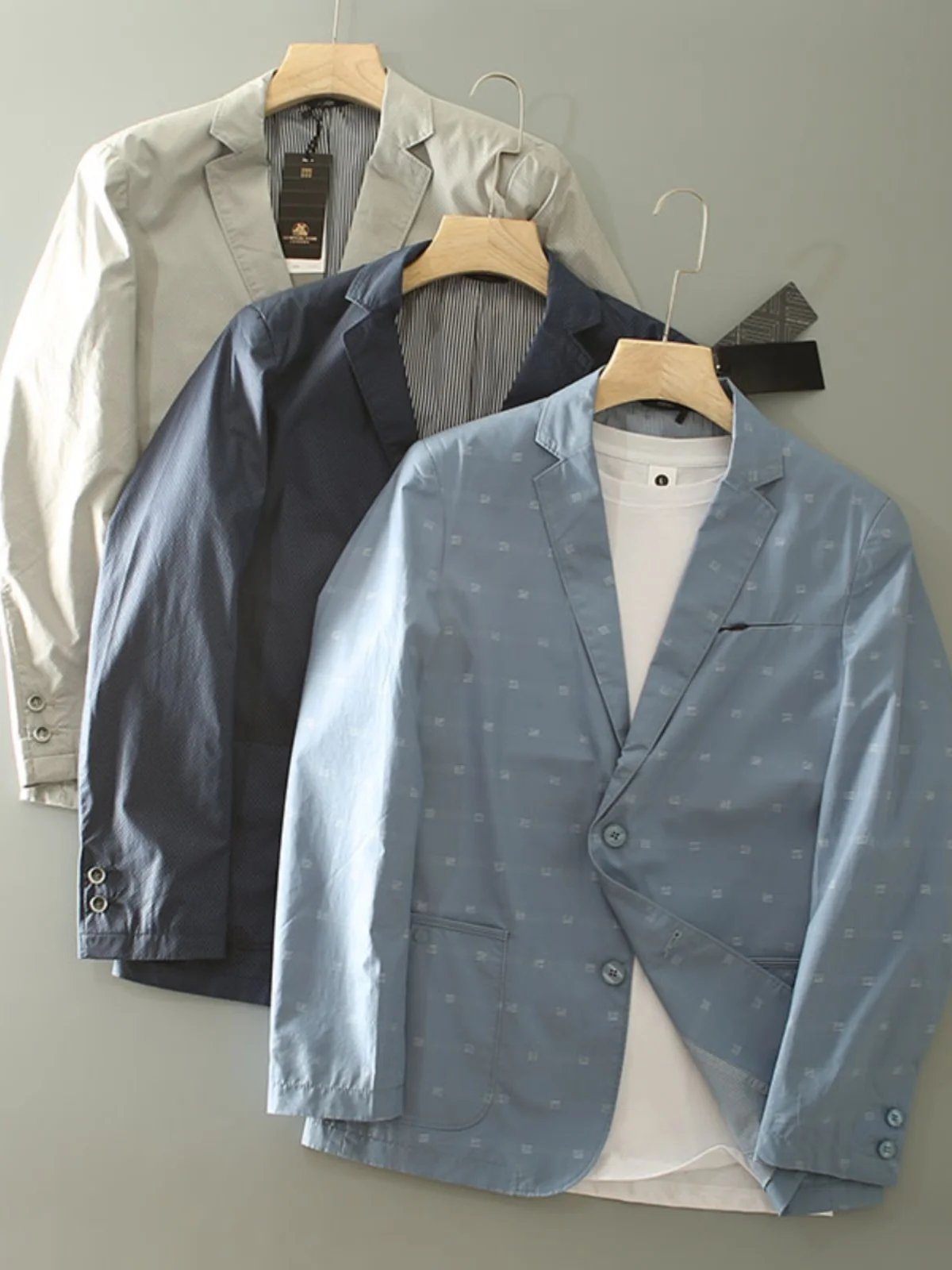   Respirável confortável primavera outono masculino faion casual terno busin outerwear jaet stand fit longo sve