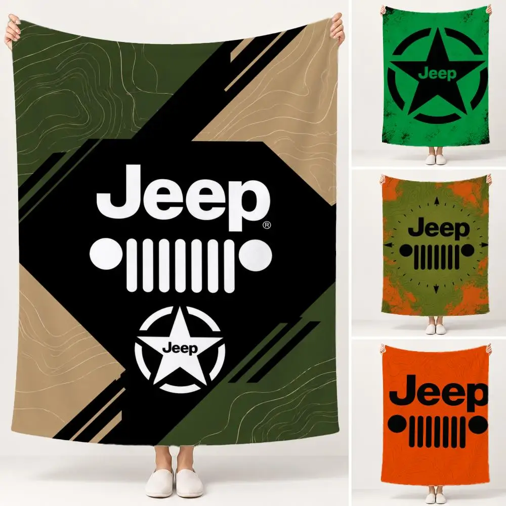 Brand Jeep Throw Soft Plush Flannel Pet Blanket, Home Decor Cover for Sofa, Bed, Trip & Picnic