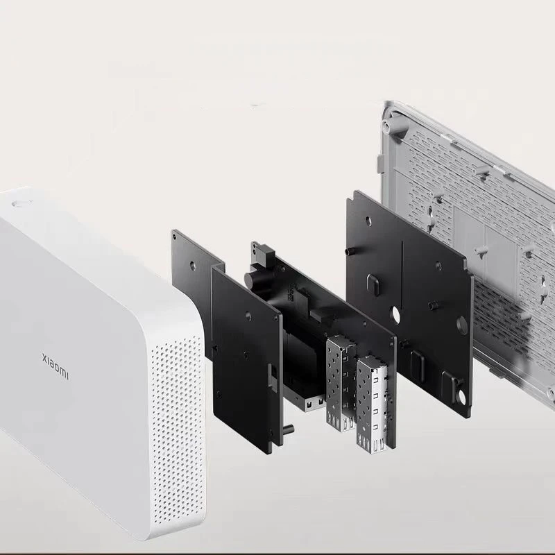 สวิตช์อีเทอร์เน็ต Xiaomi 10G พอร์ตอีเทอร์เน็ต 4 x 2.5G แบนด์วิธแบ็คเพลน 10G รองรับการจัดการ VLAN ตัวเครื่องโลหะ สำหรับ NAS Networking