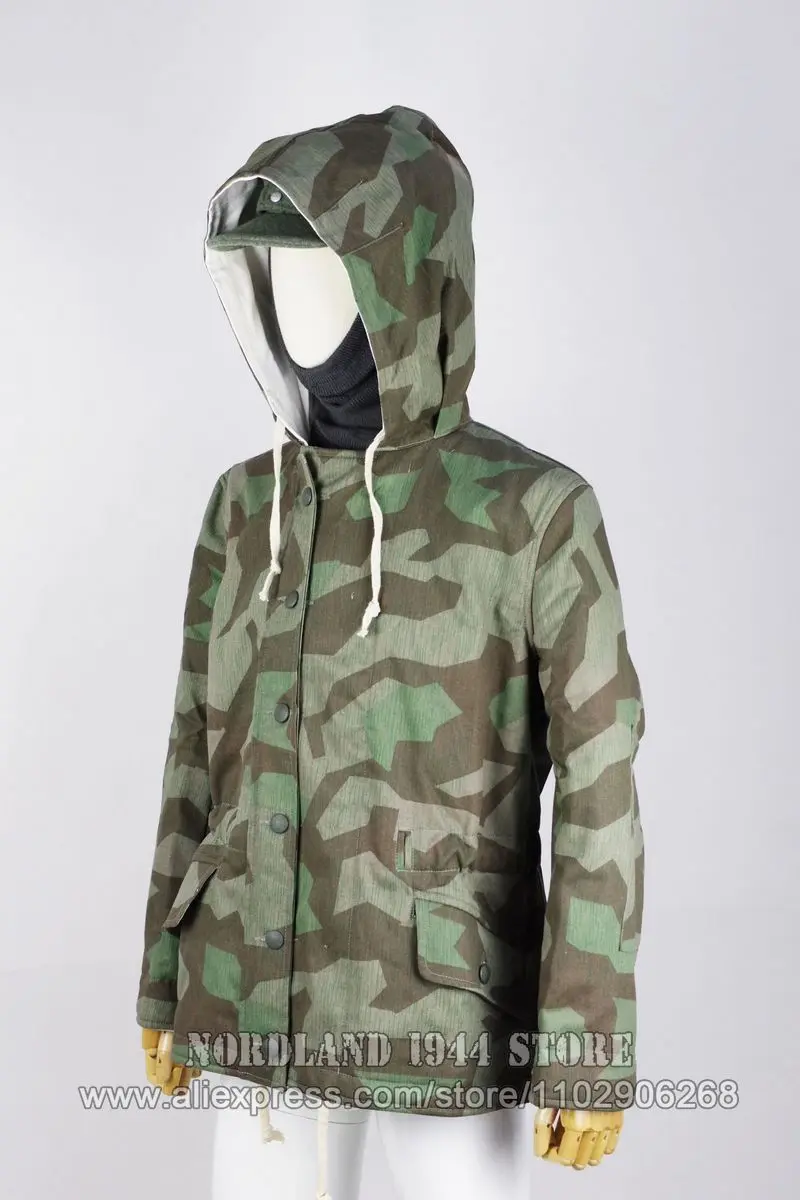 Reproduction Cosplay German Splinter Pattern Camouflage Reversible Winter Parka Nordland 1944