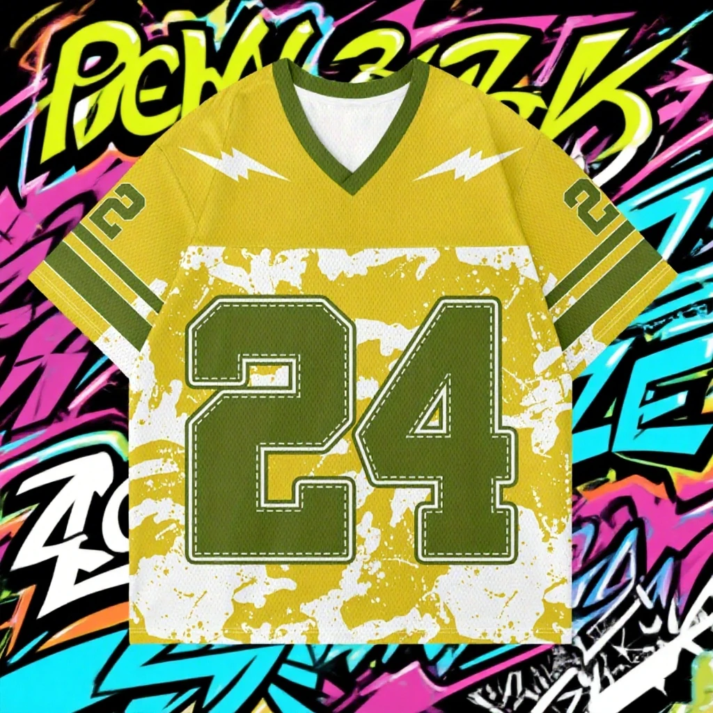 

New Loose Fitting Men/Women V-neck Short Sleeved T-shirt 3D Letter Printing Summer Street Women T-shirt Printing Quick DryingY2K