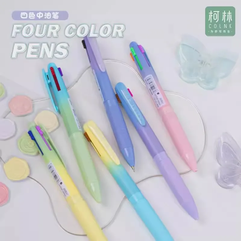 3pcs/6pcs Gradient Multi-Color Ballpoint Pen 0.7mm Smooth Writing Gel Pens Kids Gift Student School Office Stationery Supplies
