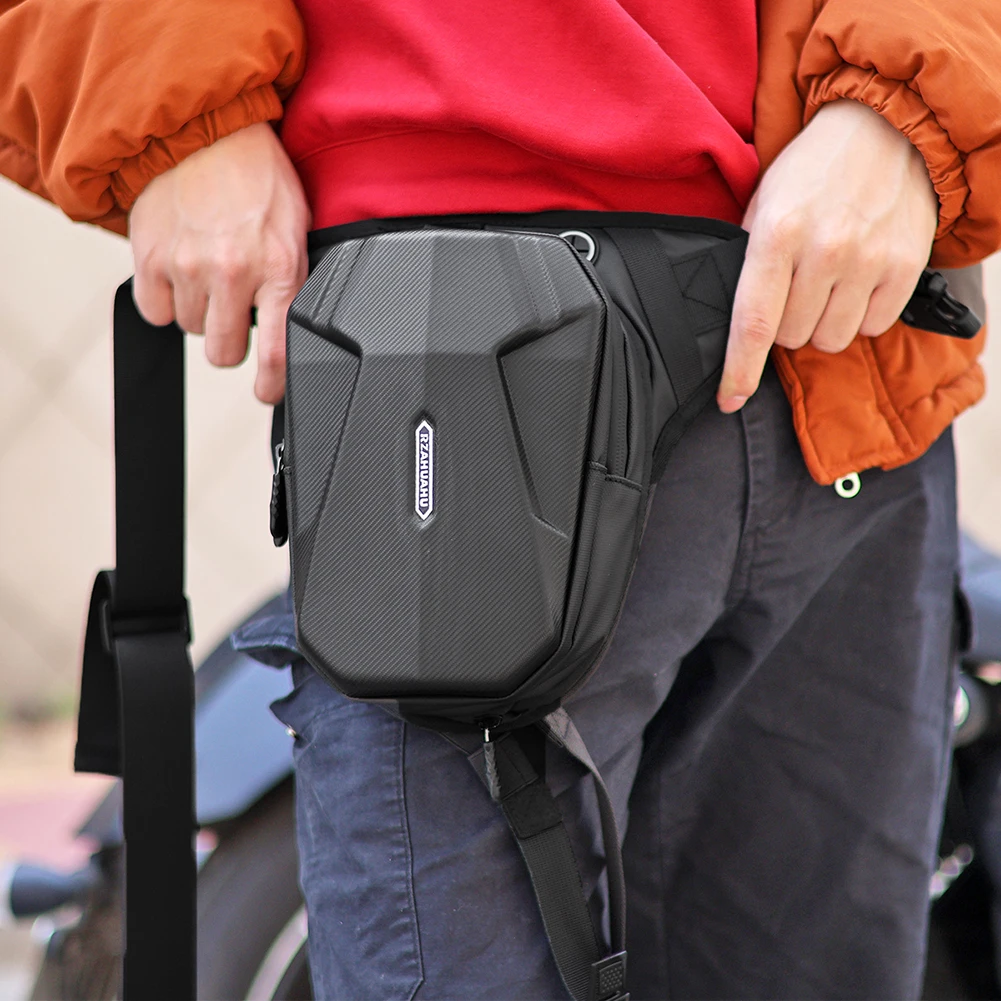 

Casual Waist Bag Hard Shell Motorbike Hip Bum Pack Bags Expandable Waterproof Mobile Phone Purse for Outdoor Riding Cycling