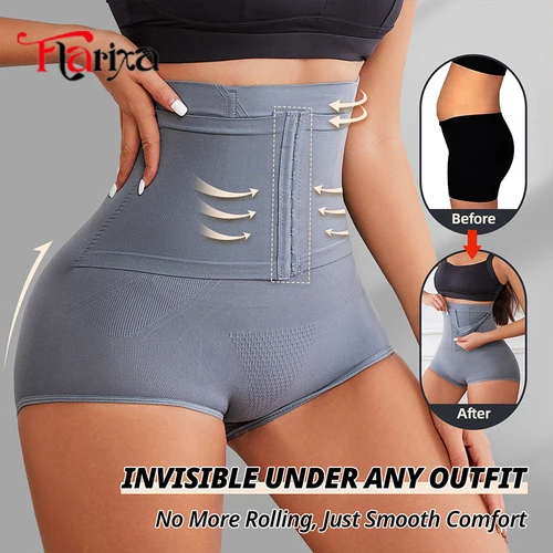 Imagen 2 del producto Flarixa-Entrenador de cintura para mujer, ropa interior con Control de barriga, bragas sin costuras de cintura alta con ganchos, levantador de glúteos, ropa moldeadora de cuerpo
