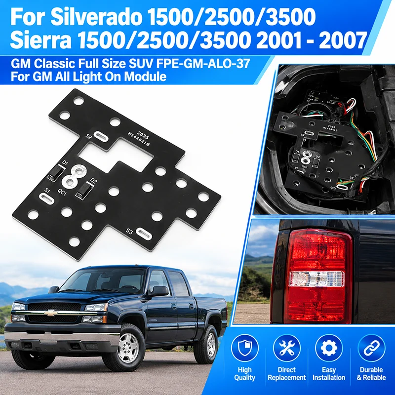 For Silverado 1500/2500/3500 For GM All Light On Module Sierra 1500/2500/3500 01-07 GM Classic Full Size SUV FPE-GM-ALO-37