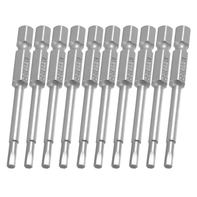 10pcs 65mm Long Hexagon Hex Screwdriver Bits 3mm Hex Bit Magnetic Tip 1/4\