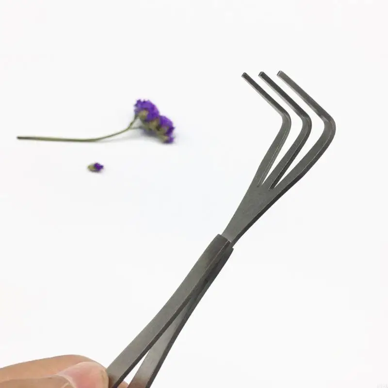 Mini Gardening Rake Stainless Steel Spatula Rake 3 Tines Fan Lawn Small Hand Rake for Sweep Leaves Cleaning Debris