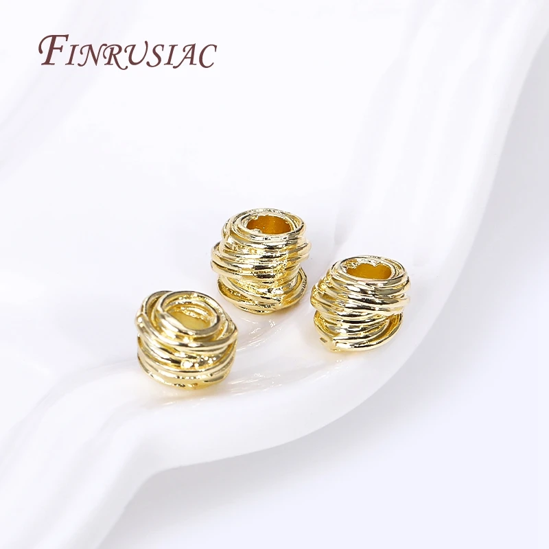 20/40/60 Stück 14K/18K vergoldete Messing-Webeperlen für DIY-Armbänder, Halsketten, Schmuckherstellung, Dekorationsperlen – Detail 23