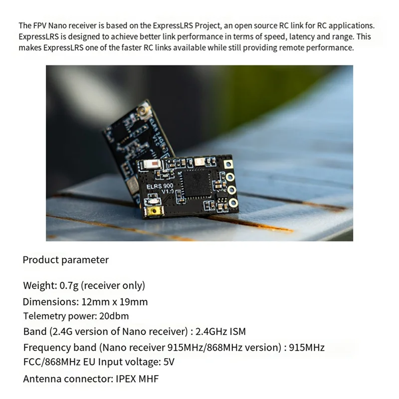 Receptor elegante-ELRS Nano RX Expresslrs FPV para drone de corrida RC
