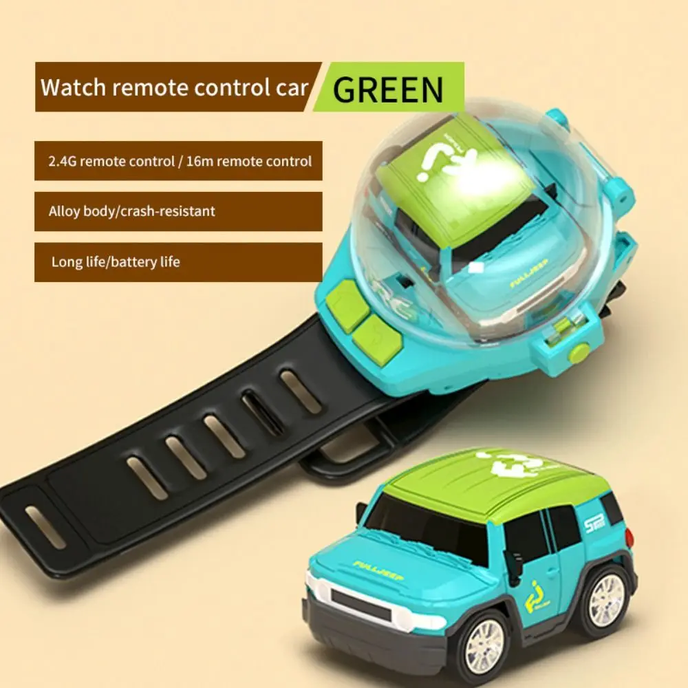 Funny 2.4 GHz Remote Control Car Alloy Material Cartoon Design Wireless Watch Car Children USB Charging RC Car Birthday Gift