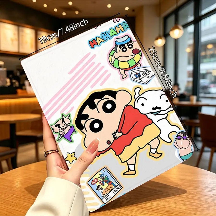 Pie C-Crayon Shinchan Case for Samsung Galaxy Tab A9Plus S10 Plus A7 Lite S10FE S11 A8 S9 FE A11 S7 S8+ S9+ S10 Lite with Pencil