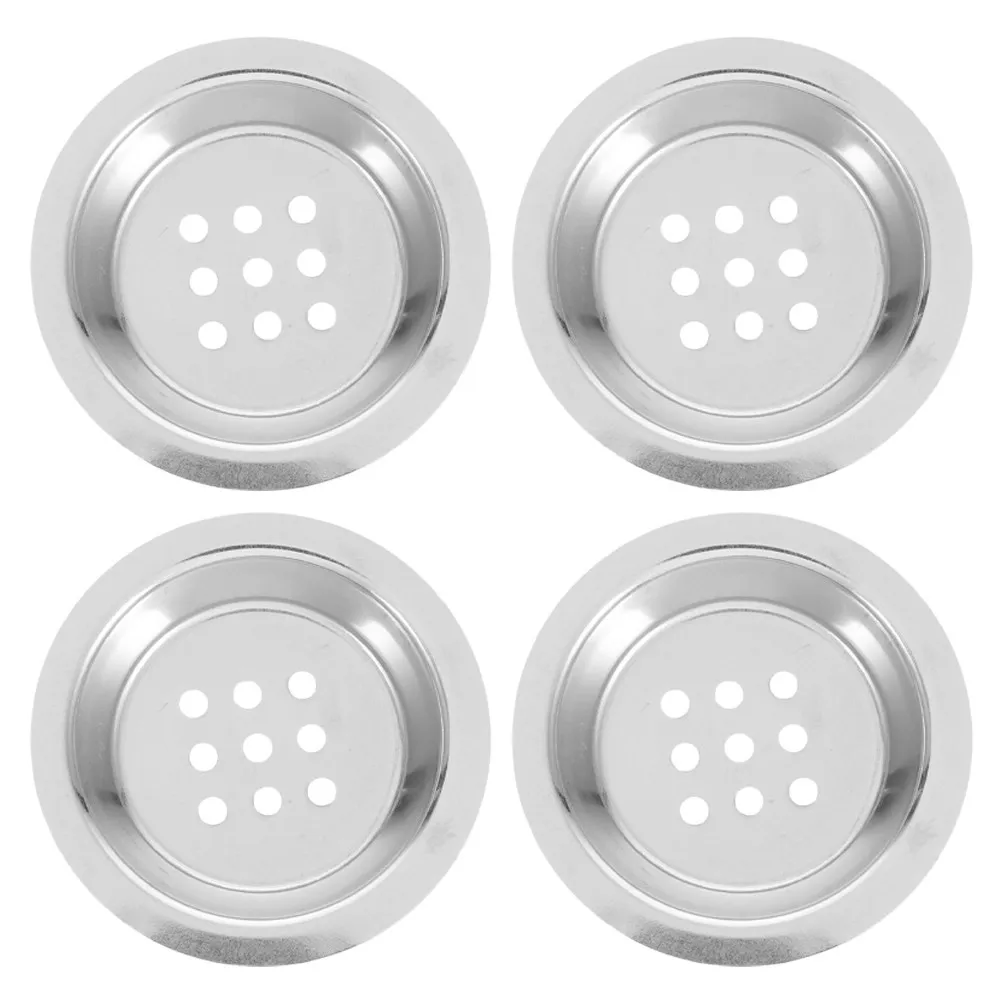 4Pcs Arabic Incense Burner Dish Stainless Steel Replacement Accessories Round Metal Charcoal Screen for Middle Eastern Censer