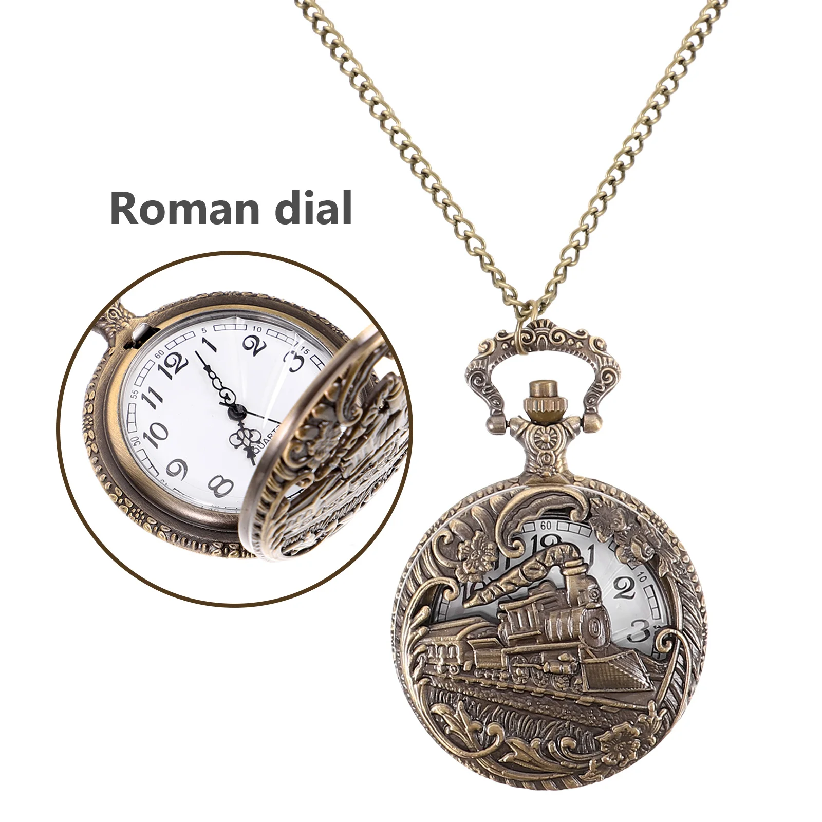 ساعة جيب كلاسيكية للرجال، حركة كوارتز معدنية بلاستيكية، خفيفة الوزن، محمولة، ديكور، أرقام عربية، تصميم منحوت مجوف