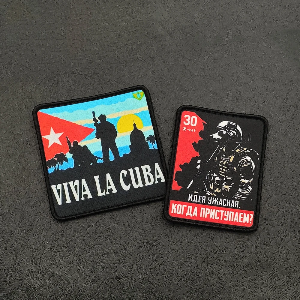 Printing Tactical Patch Russian Soldier Pattern Hook and Loop Patch Badge for Backpack Vest Hat DIY Decor