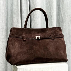 Genuine Leather Le Cambon 35 Tote Bags For Women Luxury Designer Handbag And Purses 2024 New In Cowhide Belt Top Handle Shoulder