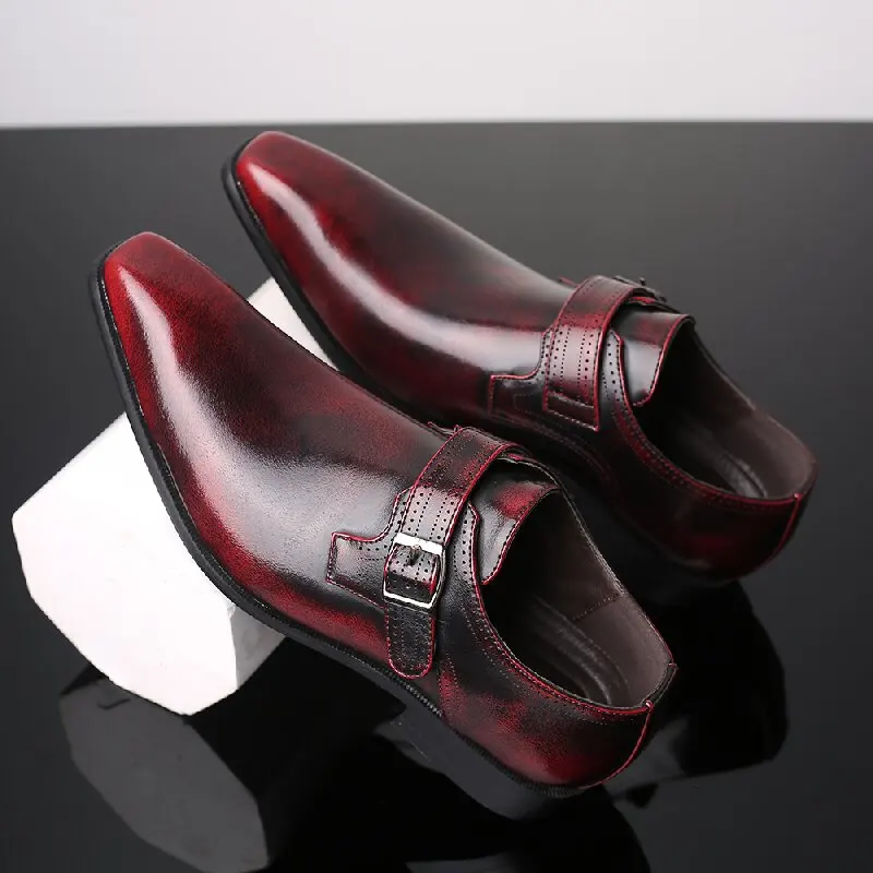 

Classic Men Loafers American-style Comfortable Breathable Fashionable Versatile Pointed-toe Leather Shoes British Suit Shoes Men