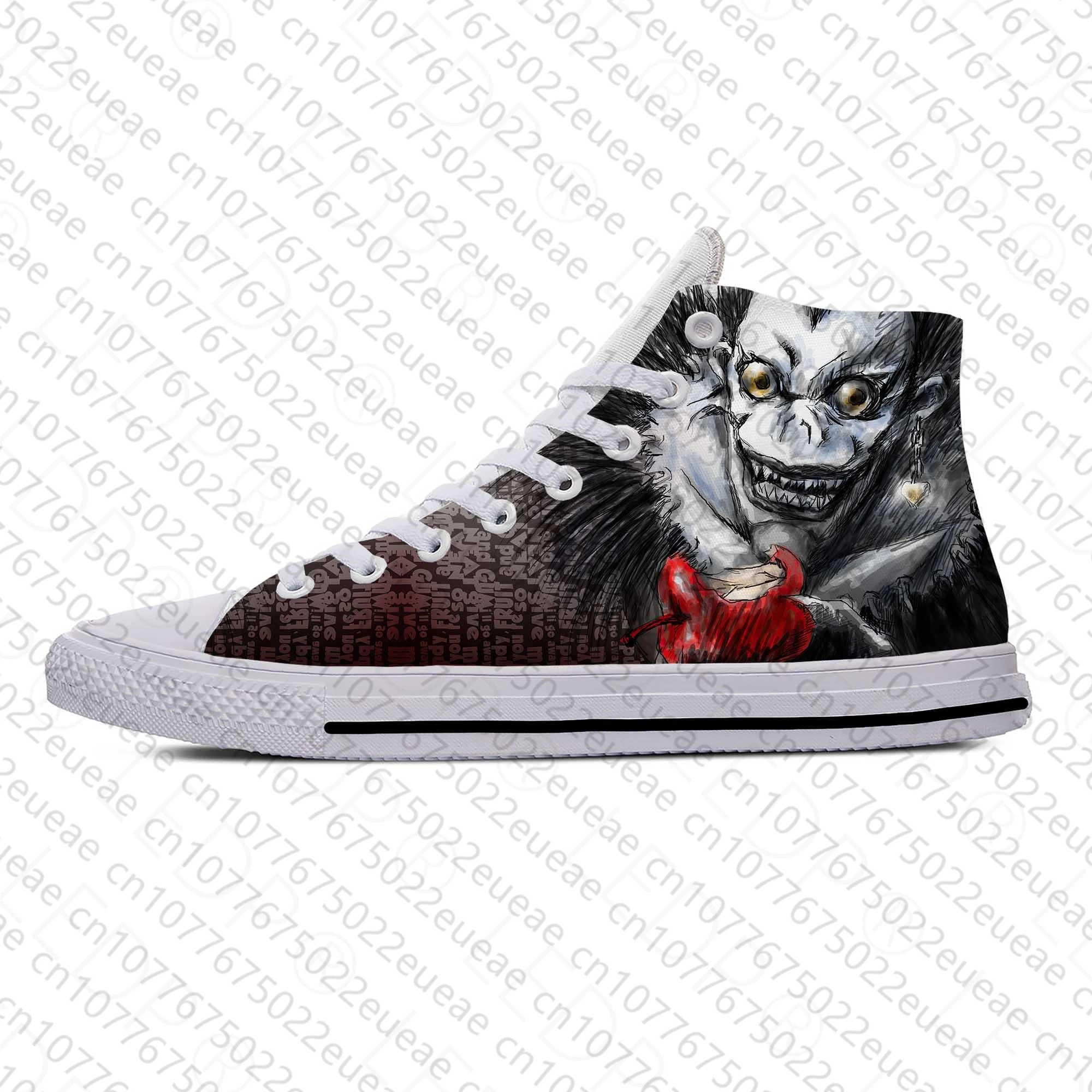 Japanese Anime Manga Demon Death Note Ryuk Funny Casual Cloth Shoes High Top Lightweight Breathable 3D Print Men Women Sneakers