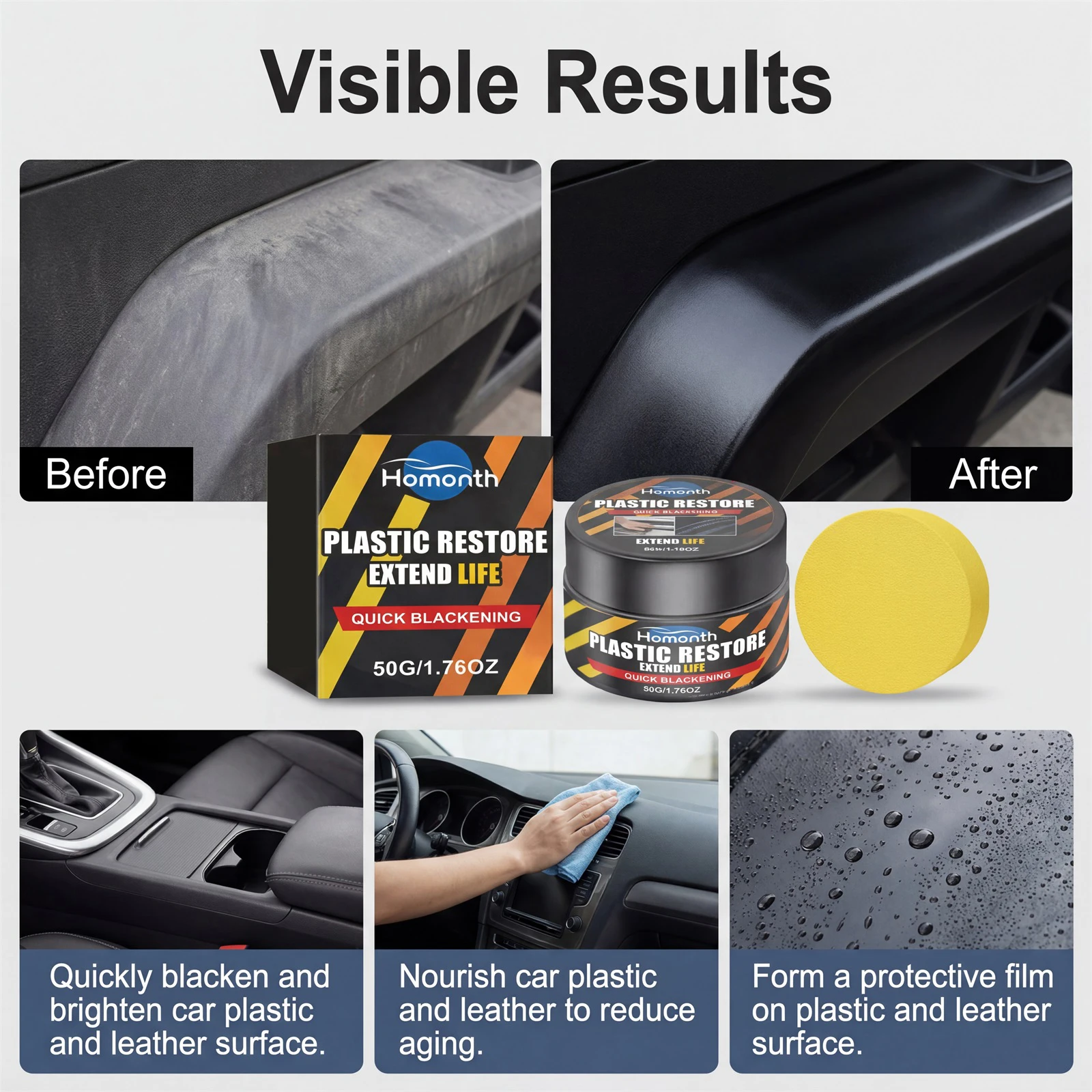 50g Plastic Restorer for Cars - đánh giá và giá Trim Restorer Plastic