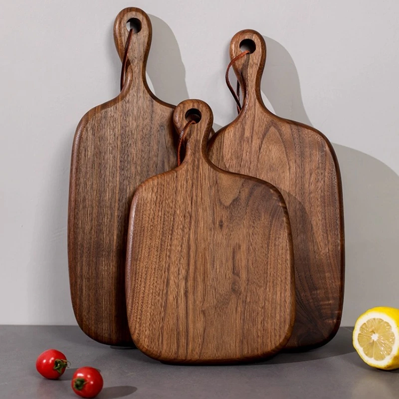 

Black Walnut Cutting Board Whole Wood Chopping Block for Steak Non-porous Pizza and Bread Board Natural Baby Food Serving Plate