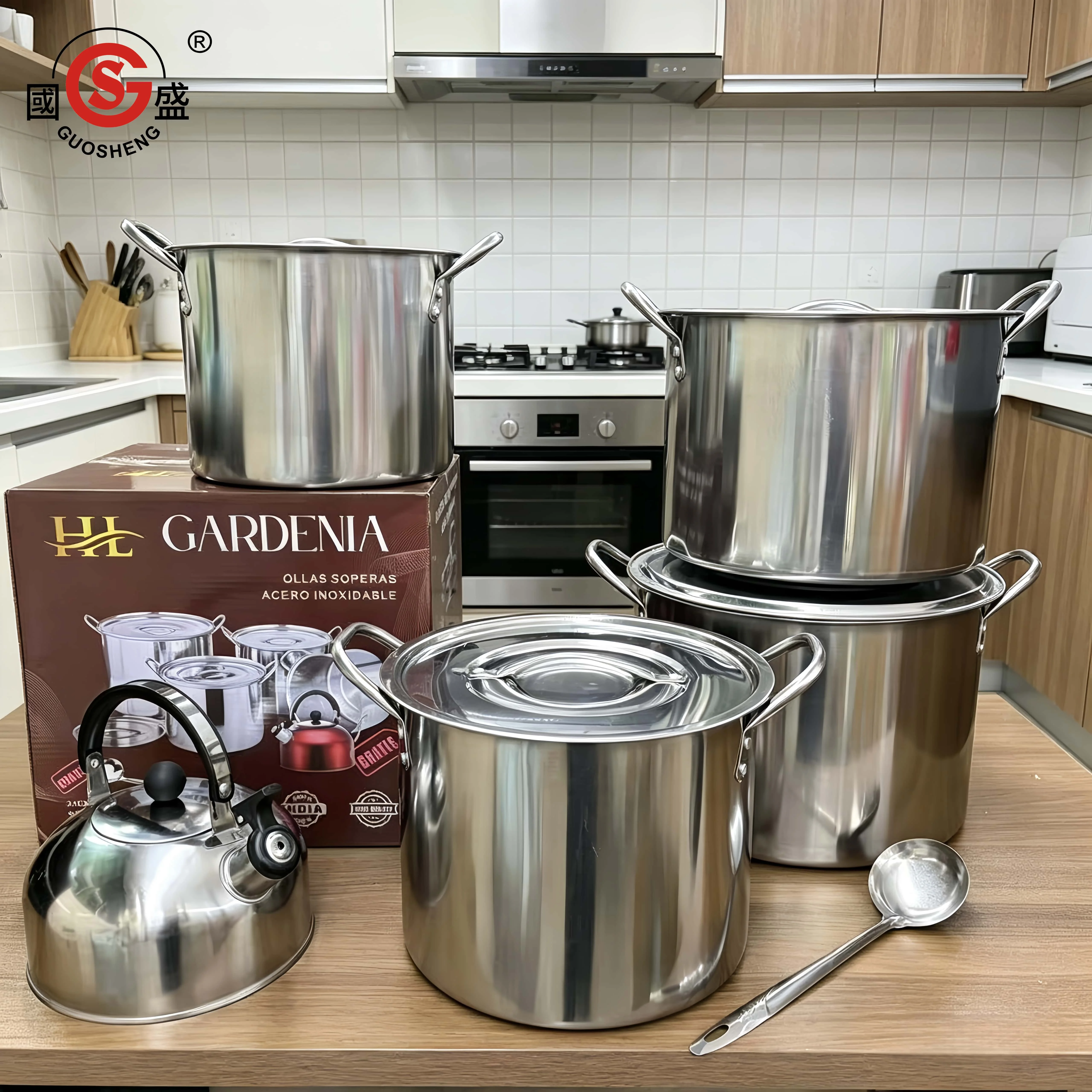 Wholesale Cookware Household Cooking Pot Custom 10pcs Stainless Steel Casserole Noodle Pot Soup Pot Cookware Set with Lid