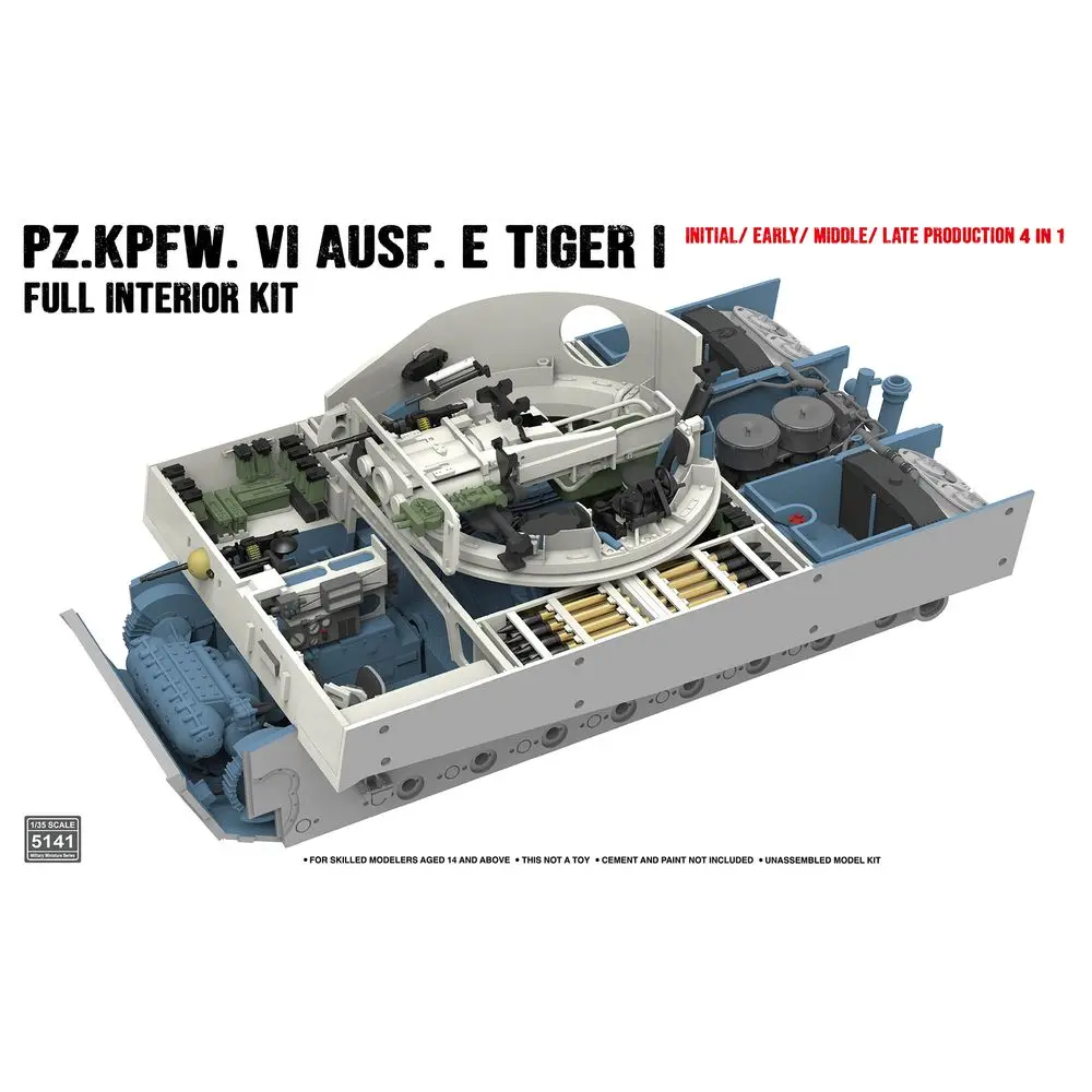 

РЕФЕЛЬНАЯ МОДЕЛЬ RFM RM-5141 1/35 Pz.Kpfw.VI Ausf.E Tiger I Интерьерный комплект