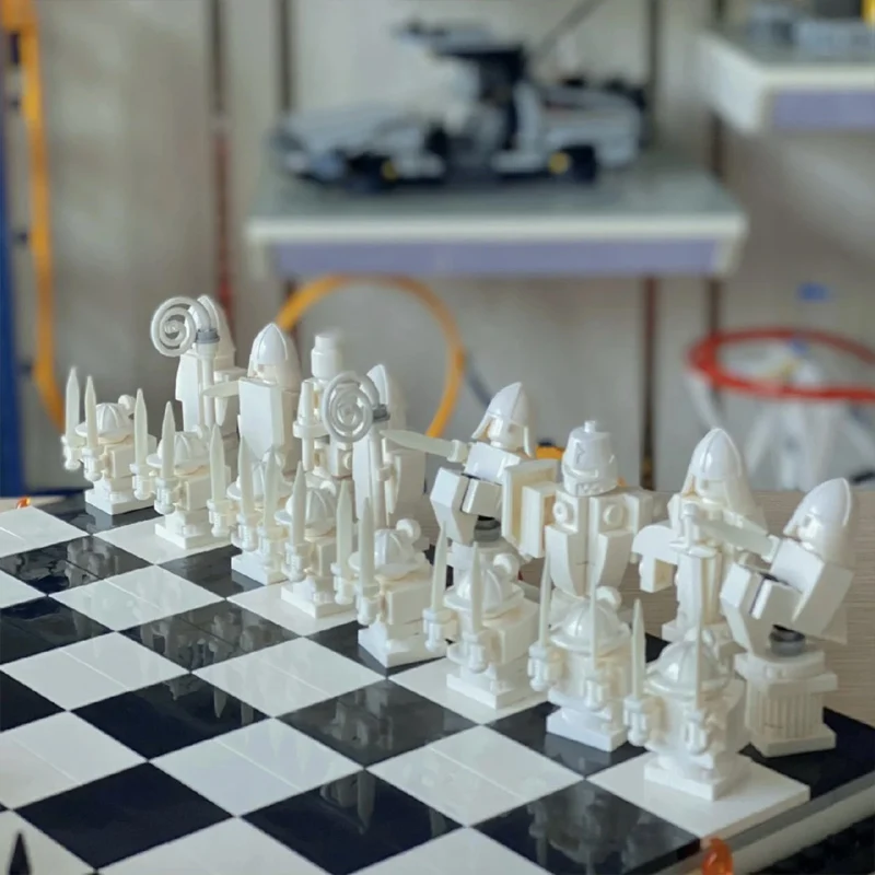 جديد MOC 76392 معالج الفيلم الشطرنج MagicGame اللبنات فارس دور التحدي النهائي اللعب التفاعلي الطوب لعب هدايا الاطفال