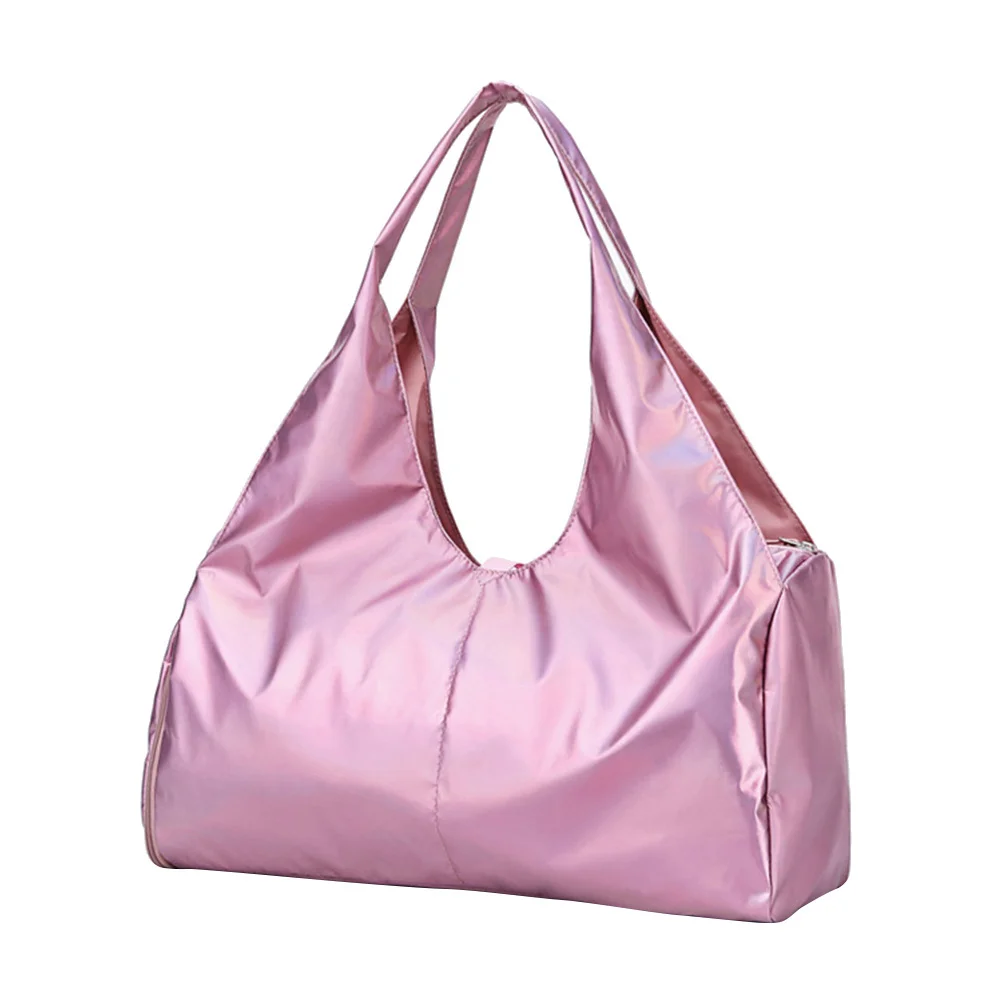 Large Pink Waterproof Sports Gym Bag Travel Yoga Shoulder Bag with Shoes Compartment Dry Wet Separation Fitness Training