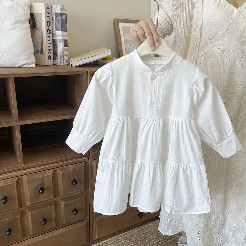 طقم ملابس للفتيات الصغيرات لفصل الربيع والخريف سترة جينز جديدة للأطفال + فستان مكون من قطعتين