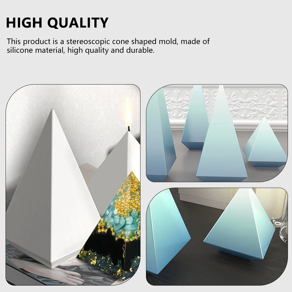 

4Pcs Multilateral Cone Shaped Scented Molds Nonstick DIY Silicone Jewelry Ring Holder Craft Supplies Ring Cone Molds